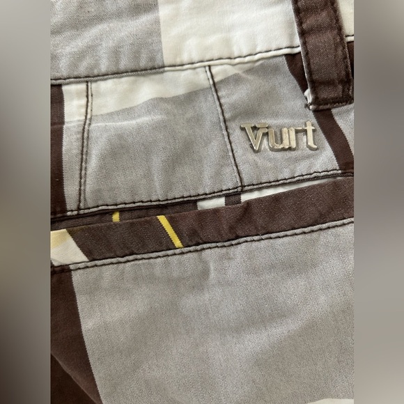 Vurt White & Brown Plaid Shorts - Picture 3 of 11